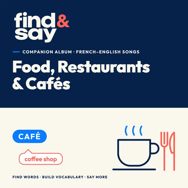 Album cover: Food, Restaurants & Cafés, Find & Say companion album